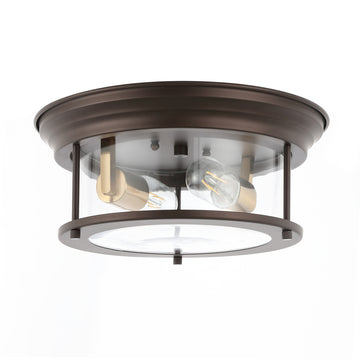 Lauren 13.25" Metal/Glass LED Flush Mount